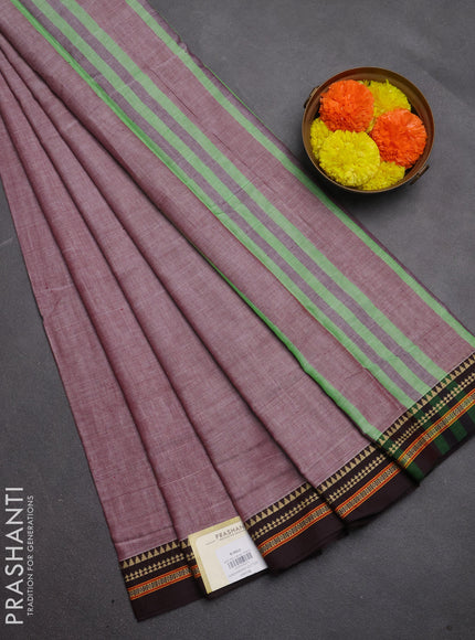 Narayanpet cotton saree maroon shade and deep maroon with plain body and temple design thread woven border