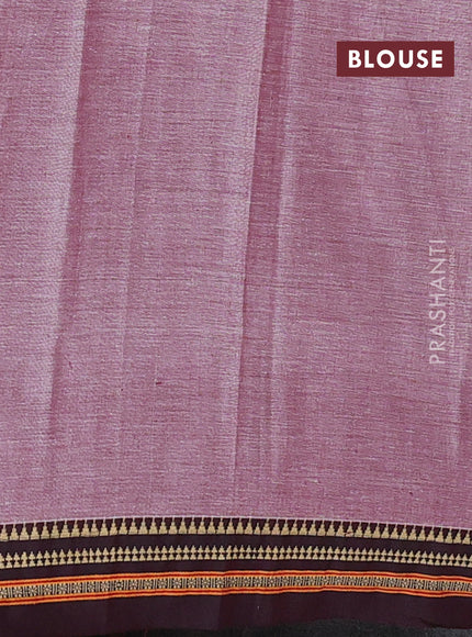 Narayanpet cotton saree maroon shade and deep maroon with plain body and temple design thread woven border