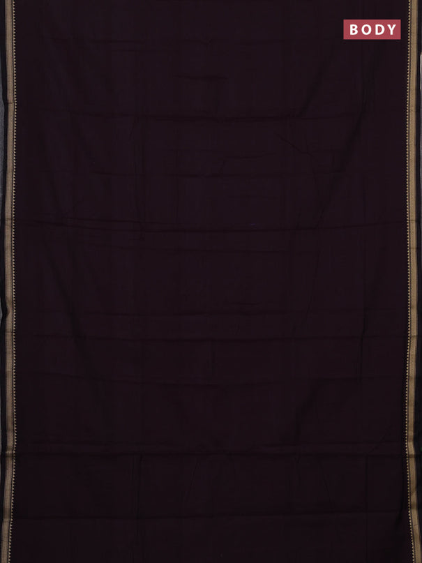Narayanpet cotton saree deep wine with plain body and temple design thread woven border