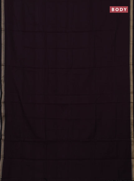 Narayanpet cotton saree deep wine with plain body and temple design thread woven border