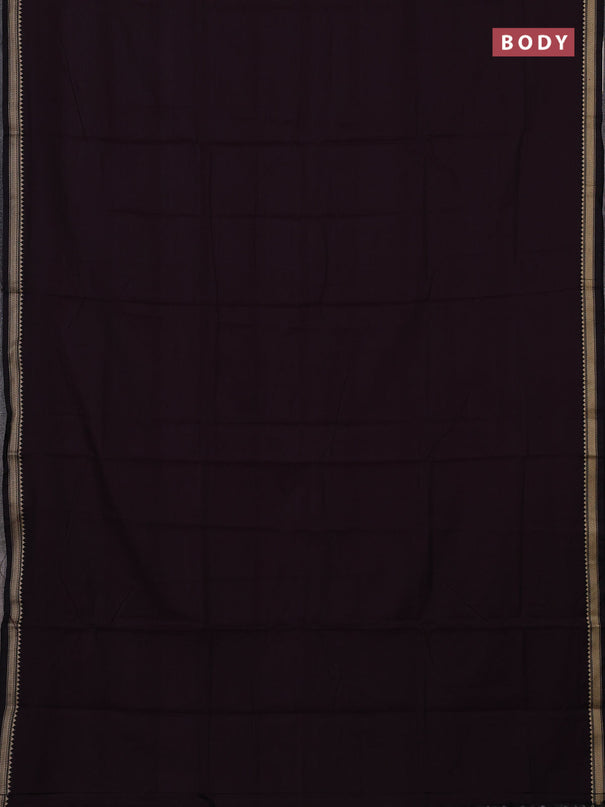Narayanpet cotton saree deep wine with plain body and temple design thread woven border