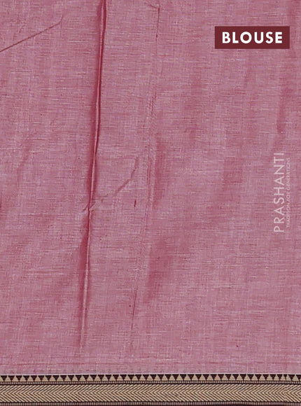 Narayanpet cotton saree maroon shade with plain body and temple design thread woven border