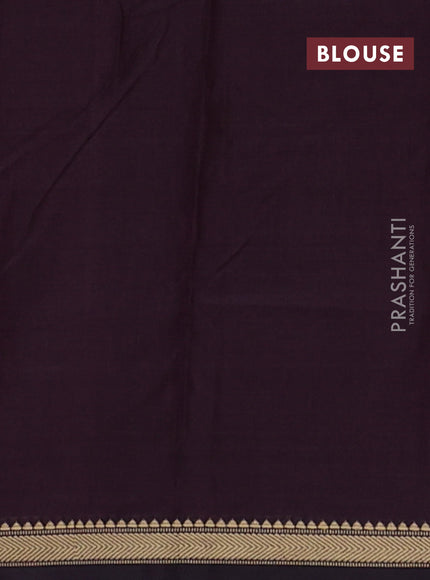 Narayanpet cotton saree deep wine with plain body and temple design thread woven border