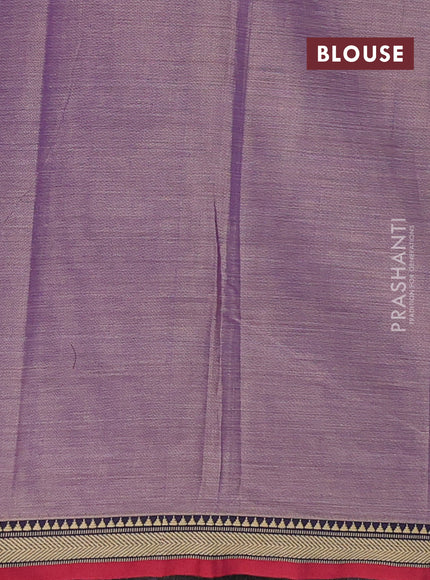 Narayanpet cotton saree dual shade of purple and maroon with plain body and temple design thread woven border