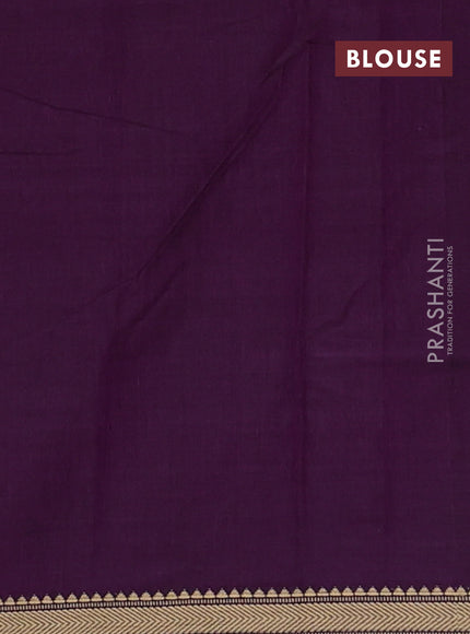 Narayanpet cotton saree purple with plain body and temple design thread woven border