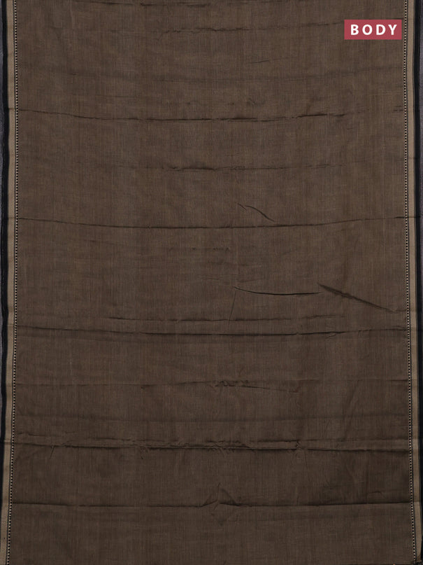 Narayanpet cotton saree chiku with plain body and temple design thread woven border