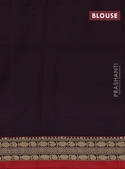 Narayanpet cotton saree deep wine and maroon with plain body and temple design thread woven border
