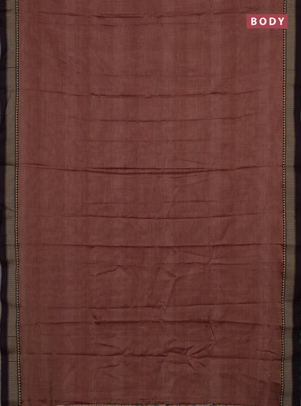 Narayanpet cotton saree maroon shade with plain body and temple design thread woven border