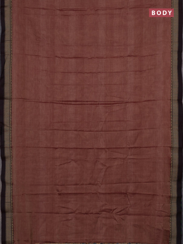 Narayanpet cotton saree maroon shade with plain body and temple design thread woven border