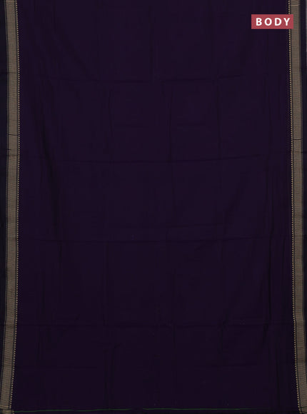 Narayanpet cotton saree violet with plain body and temple design thread woven border