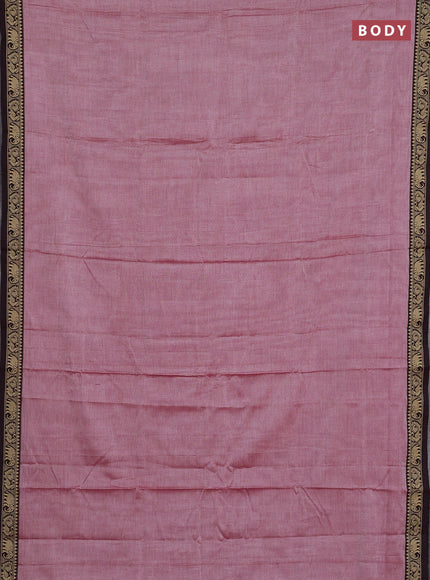 Narayanpet cotton saree red shade with plain body and temple design thread woven border