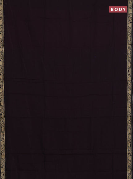 Narayanpet cotton saree deep wine shade with plain body and temple design thread woven border