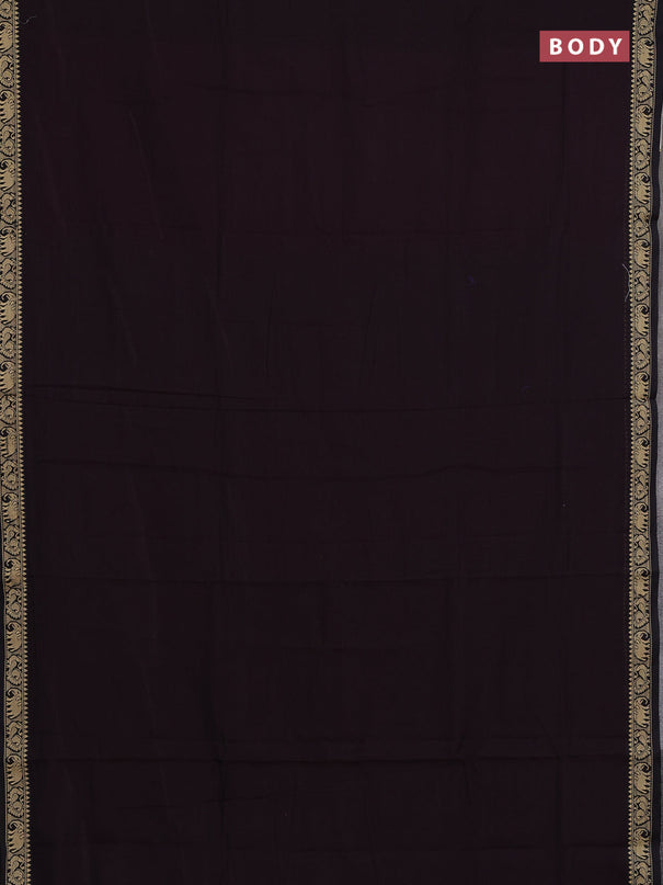 Narayanpet cotton saree deep wine shade with plain body and temple design thread woven border