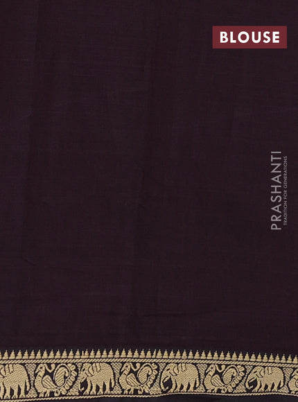 Narayanpet cotton saree deep wine shade with plain body and temple design thread woven border