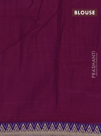 Narayanpet cotton saree magenta pink and purple with plain body and temple design thread woven border