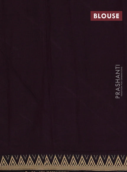 Narayanpet cotton saree deep wine with plain body and temple design thread woven border