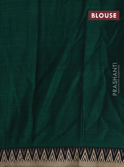 Narayanpet cotton saree green with plain body and temple design thread woven border