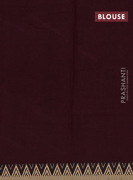 Narayanpet cotton saree deep maroon with plain body and temple design thread woven border