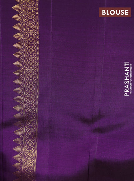 Pure kanchipuram silk saree purple with zari woven buttas and long zari woven designer border