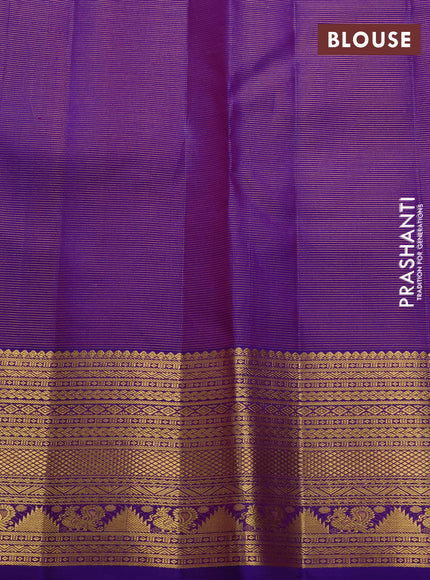 Pure kanchipuram silk saree purple with allover vairaosi pattern & buttas and zari woven border