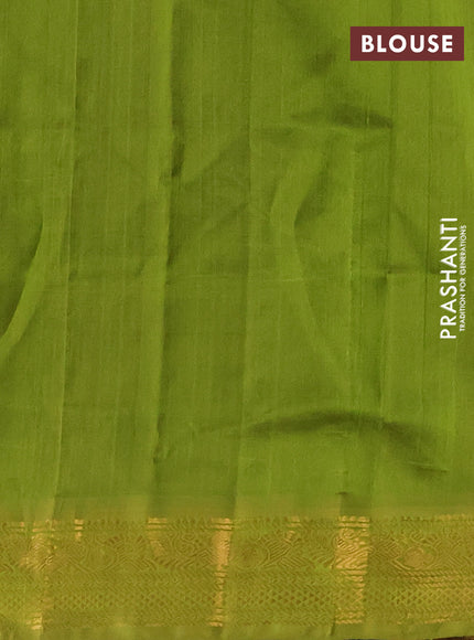 Silk cotton saree coffee brown and light green with allover zari woven buttas and zari woven border