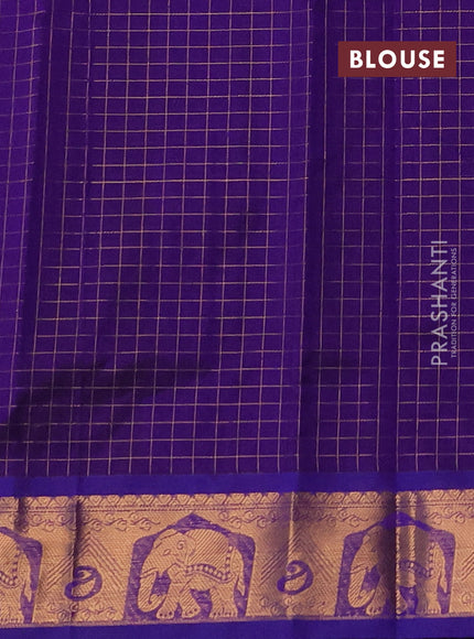 Silk cotton saree deep violet and violet with allover lakshadeepam pattern and zari woven border
