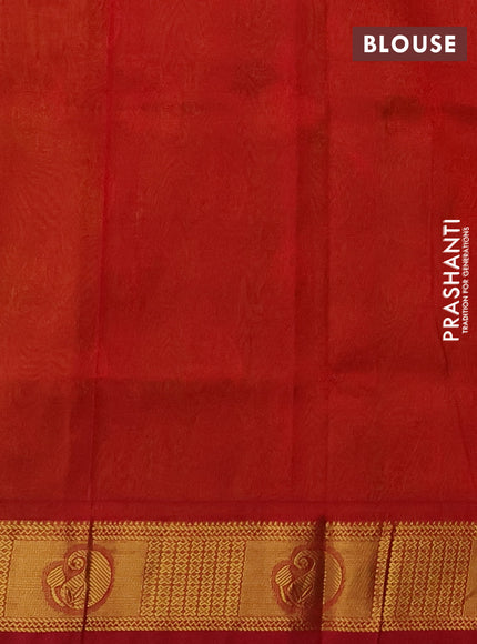 Silk cotton saree mango yellow and maroon with allover self emboss jacquard and zari woven border