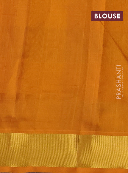 Silk cotton saree purple and dark mustard with allover paalum pazhamum checks & zari buttas and zari woven border