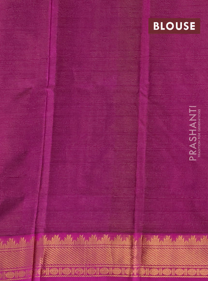 Silk cotton saree black and purple with allover vairaosi pattern and zari woven border