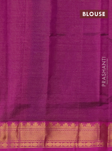 Silk cotton saree violet and magenta pink with allover vairaosi pattern and zari woven border