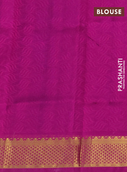 Silk cotton saree blue and purple with allover self emboss jacquard and zari woven border