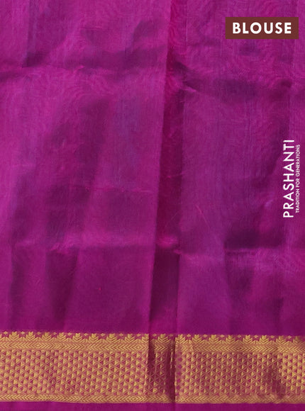 Silk cotton saree dual shade of teal bluish green and purple with allover self emboss jacquard and zari woven border