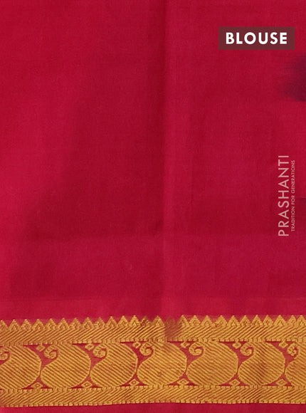 Silk cotton saree multi colour and pink with allover paalum pazhamum checks & zari buttas and paisley zari woven border