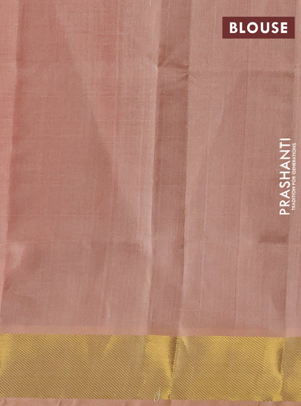 Silk cotton saree maroon and sandal with rudharaksha zari woven buttas and zari woven border
