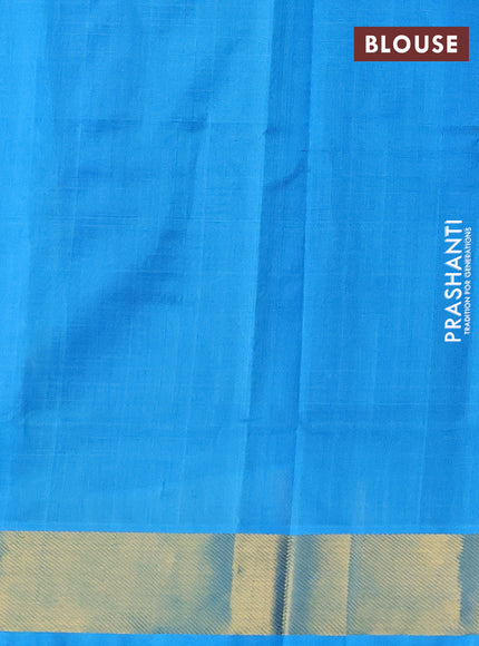 Silk cotton saree blue and cs blue with paisley zari woven buttas and zari woven border