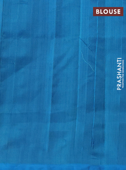 Silk cotton saree violet and cs blue with zari woven buttas and zari woven butta border