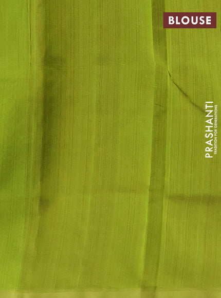 Silk cotton saree maroon and light green with zari woven buttas and zari woven butta border