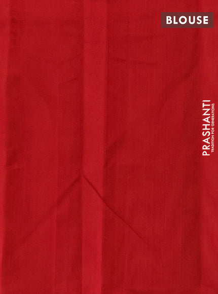 Silk cotton saree sunset orange and maroon with zari woven buttas and zari woven butta border