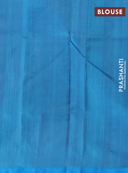 Silk cotton saree purple and cs blue with zari woven buttas and zari woven butta border