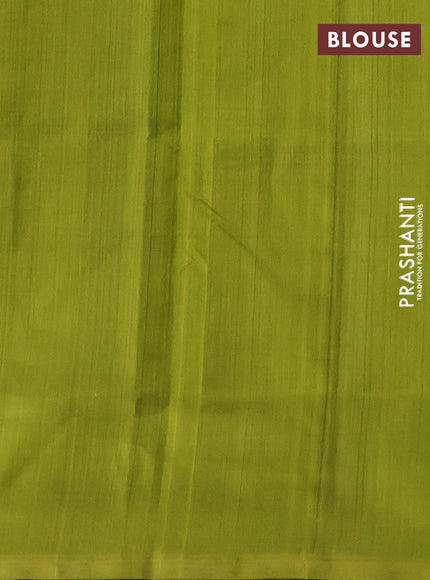 Silk cotton saree peacock green and light green with zari woven buttas and zari woven butta border