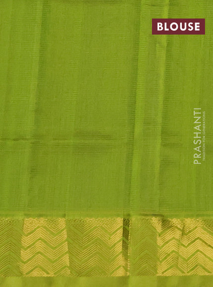 Silk cotton saree peacock blue and light green with allover vairaosi pattern and zari woven border
