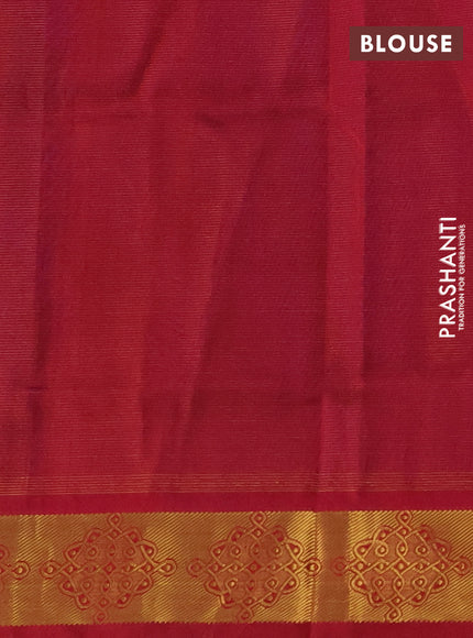 Silk cotton saree blue and maroon with allover vairaosi pattern and zari woven border