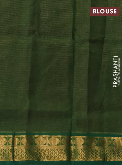 Silk cotton saree pink and green with allover vairaosi pattern and zari woven border