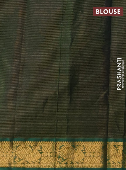 Silk cotton saree violet and green with allover vairaosi pattern and annam zari woven border