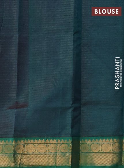 Silk cotton saree purple and green with allover vairaosi pattern and zari woven temple border