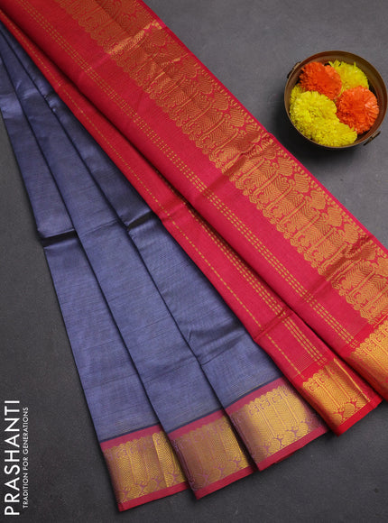 Silk cotton saree pastel lavender and pink with allover vairaosi pattern and zari woven border