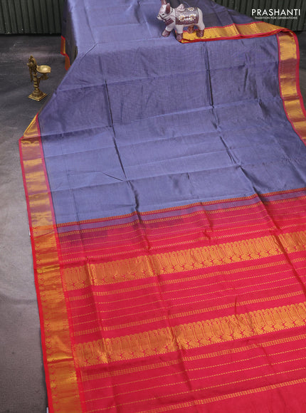 Silk cotton saree pastel lavender and pink with allover vairaosi pattern and zari woven border