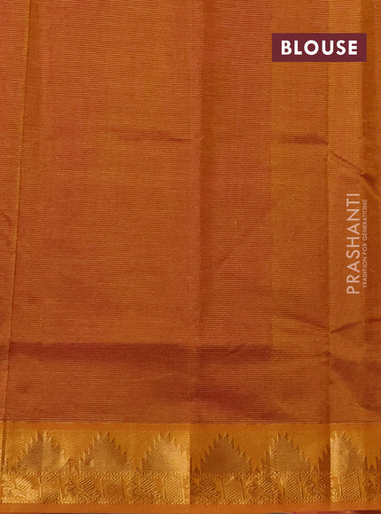 Silk cotton saree pink and dark mustard with allover vairaosi pattern and zari woven border