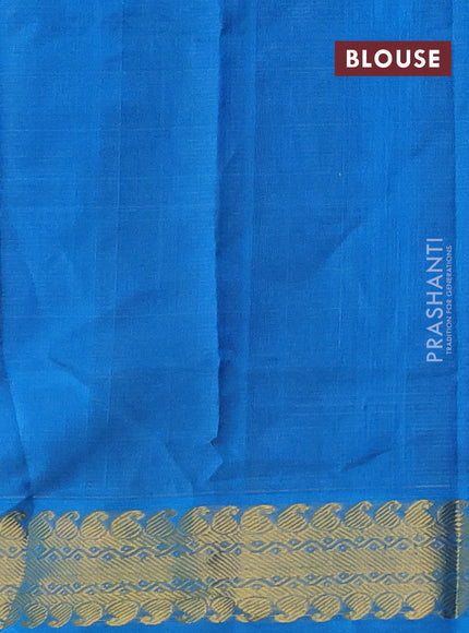 Silk cotton saree royal blue and cs blue with allover vairaosi pattern and zari woven border