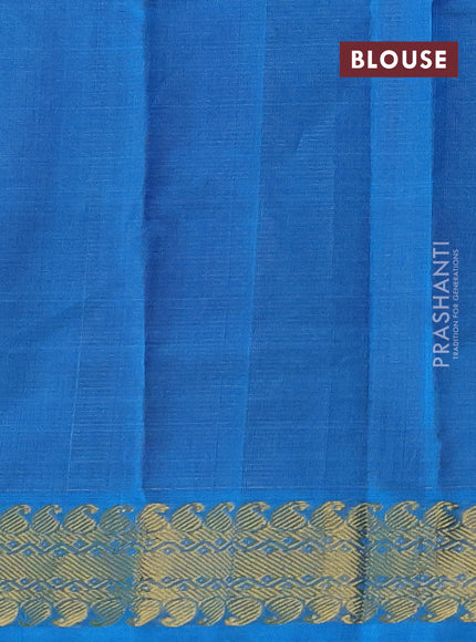 Silk cotton saree purple and cs blue with allover vairaosi pattern and zari woven border